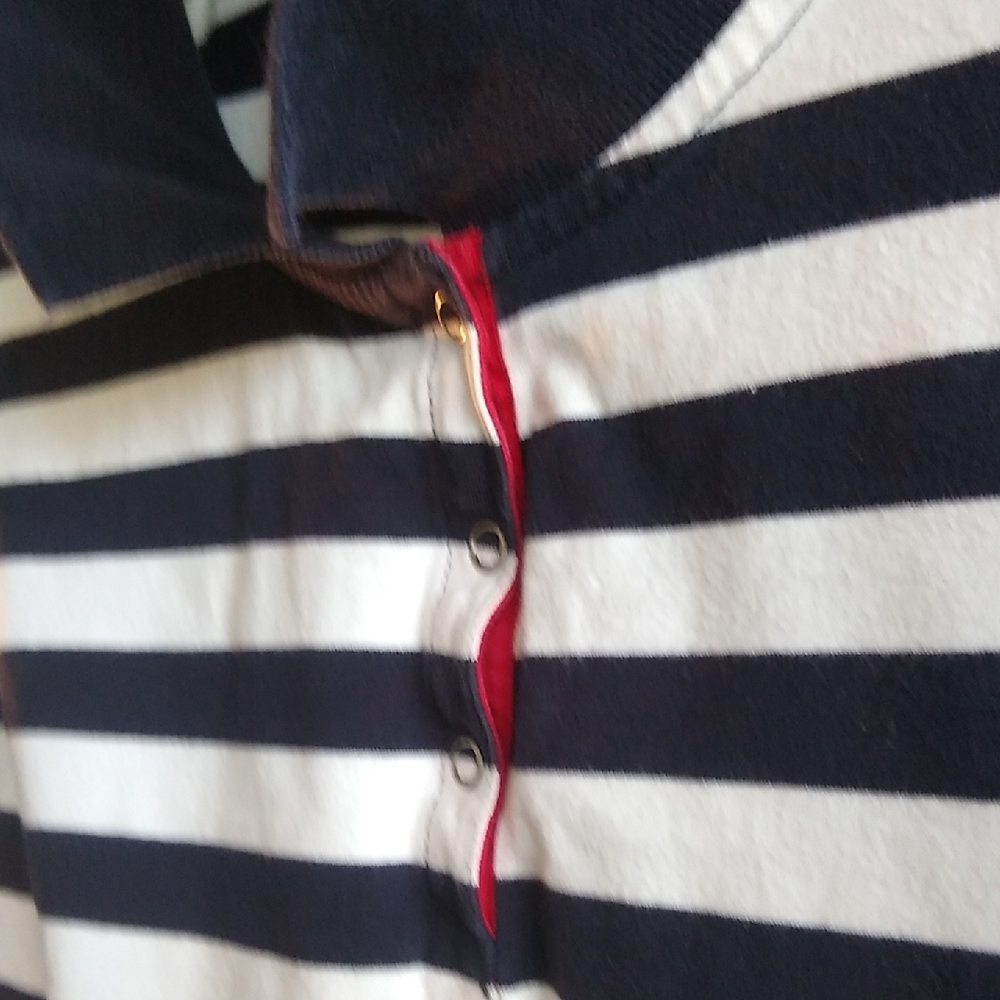 women's M-L-XL navy & white Polo stretchy stripes - Picture 10 of 14